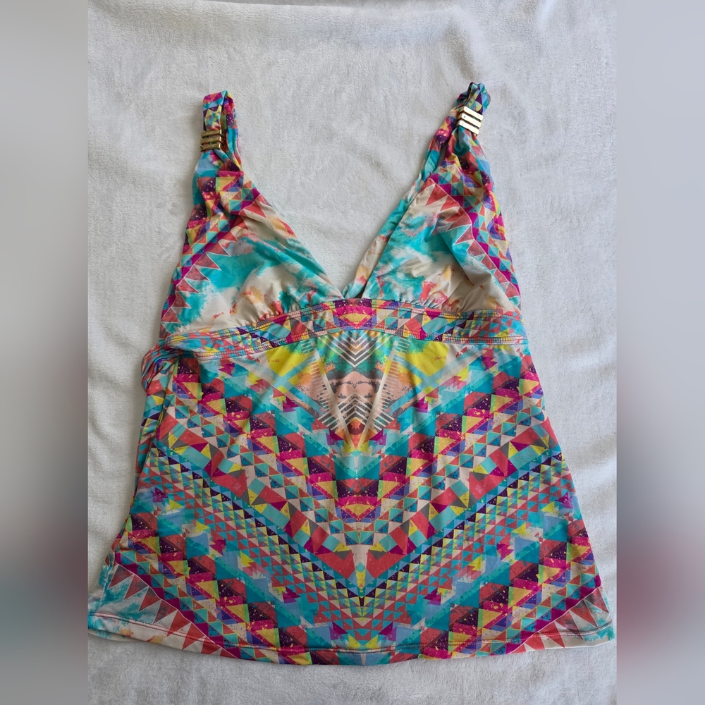 Bar III Colorful Geometric Swim Tankini